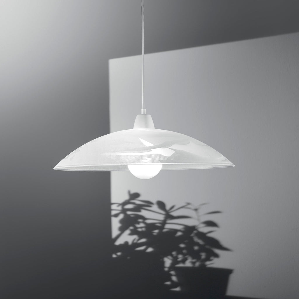 Lampadario a sospensione ALABASTRO in vetro curvato e pendel in plastica - FT-FeelThe