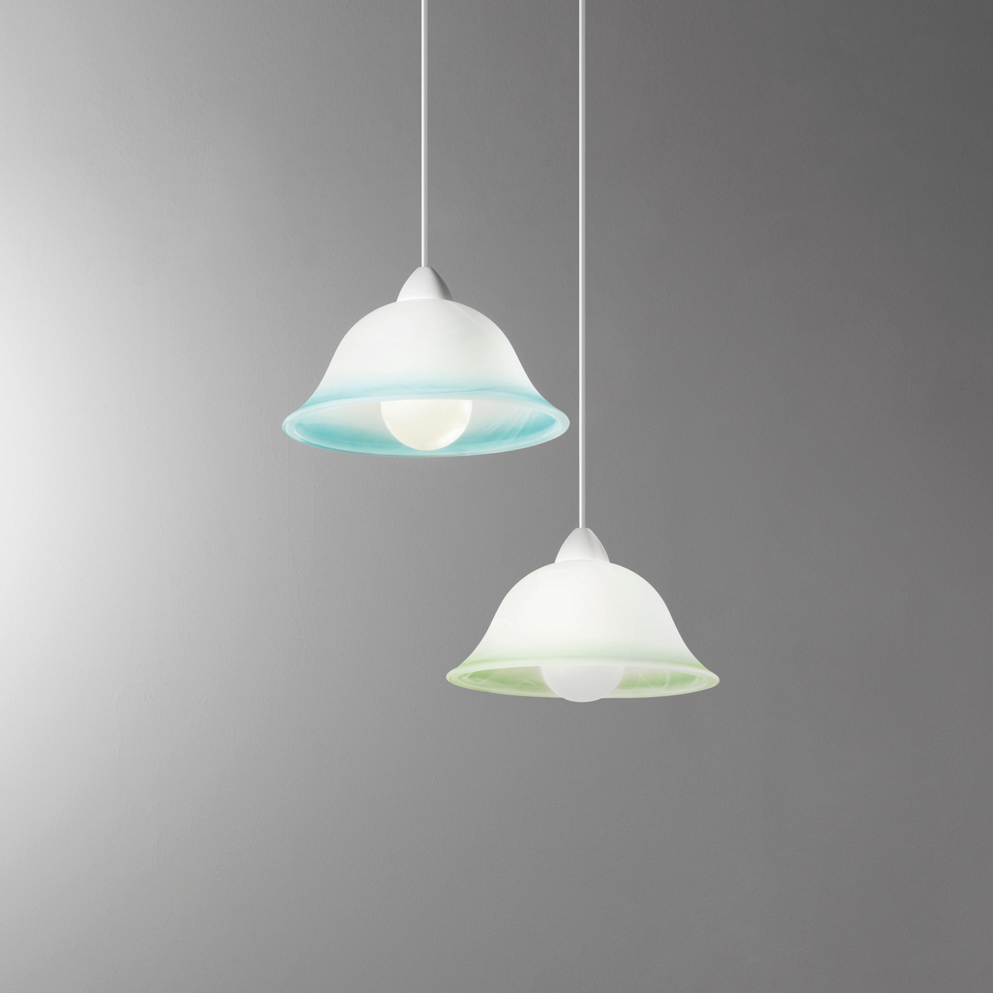 Lampadario a sospensione SETTECENTO in vetro con bordo decorato in vari colori - FT-FeelThe