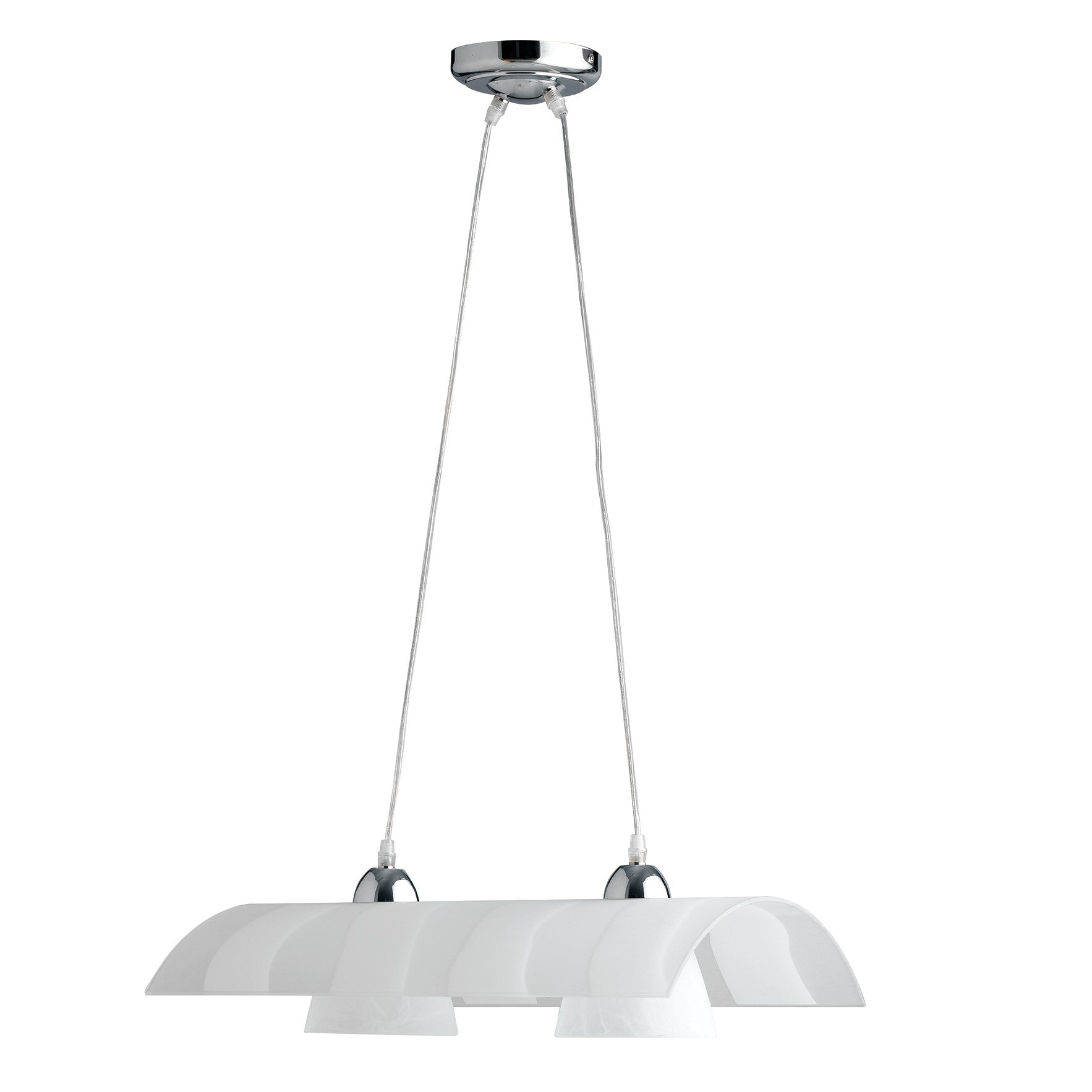 Lampadario a sospensione ZEBRATA in vetro con struttura cromata (2XE27) - FT-FeelThe