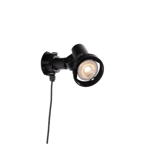 Proiettore Grubb nero orientabile per esterni, con lampadina LED 7W e picchetto inclusi - FT-FeelThe
