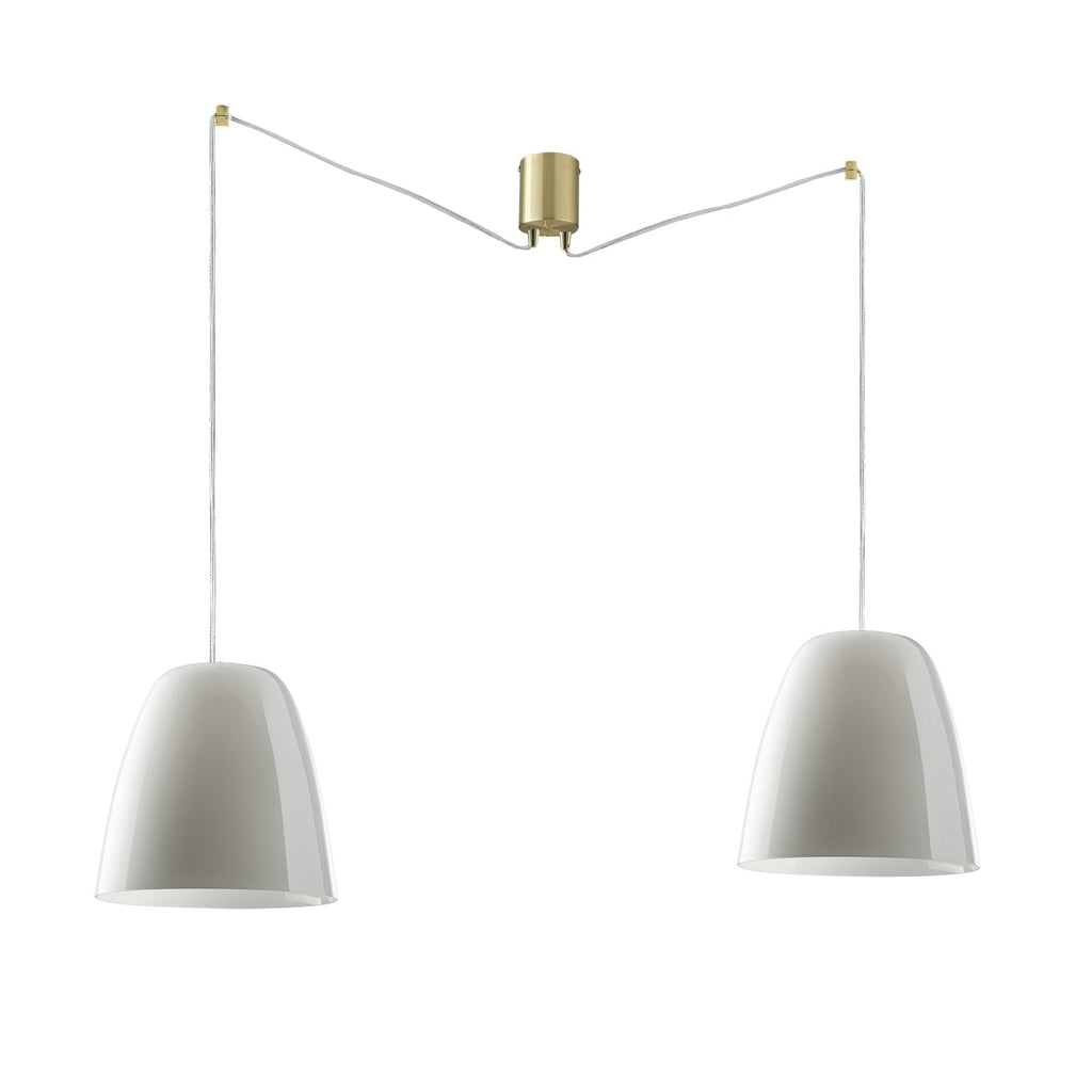 Lampadario a sospensione ARES con due diffusori in vetro - FT-FeelThe