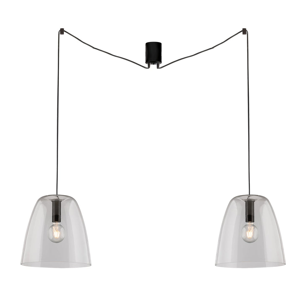 Lampadario a sospensione ARES con due diffusori in vetro - FT-FeelThe