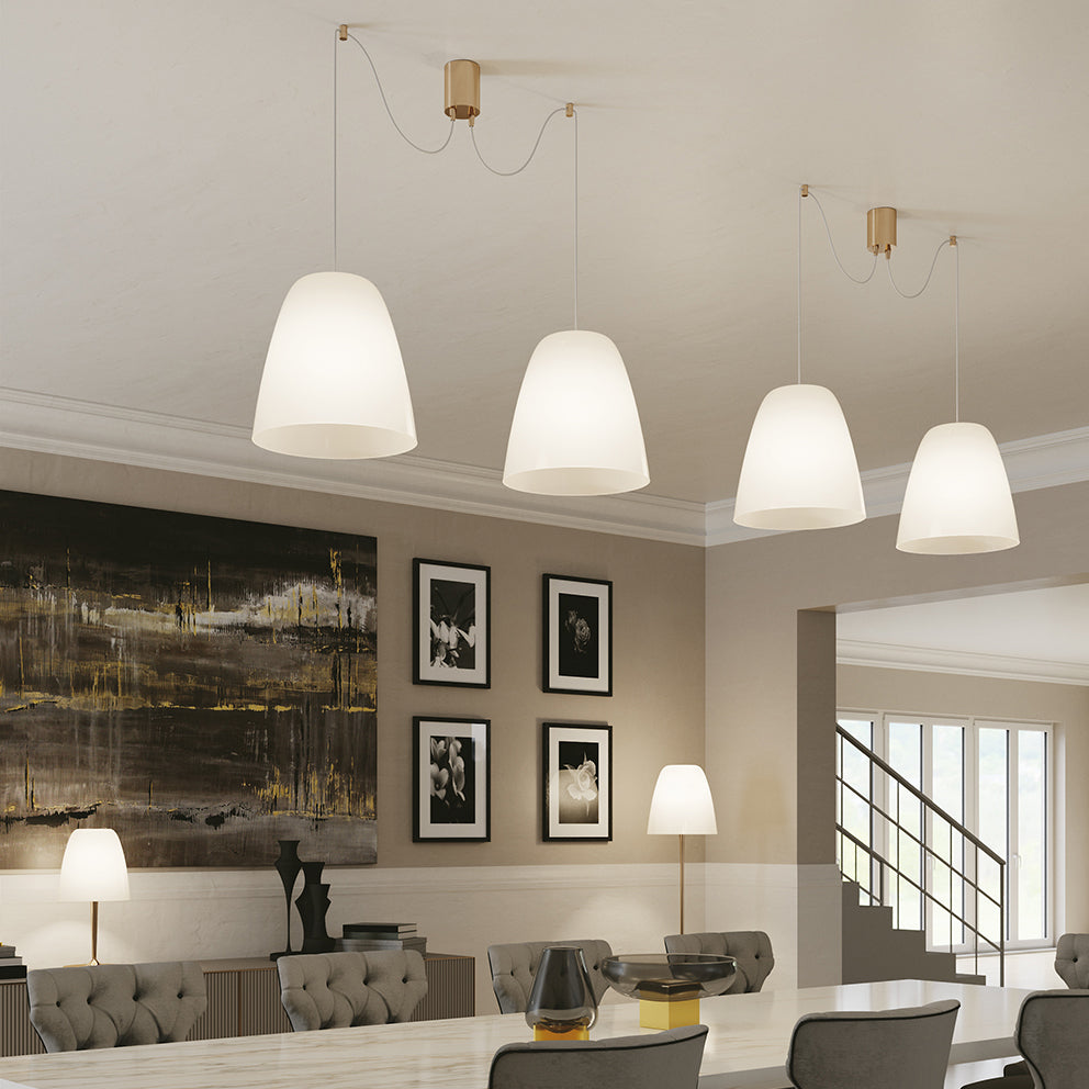 Lampadario a sospensione ARES con due diffusori in vetro - FT-FeelThe