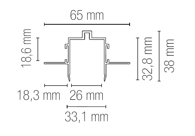 Alloggio per sistema binario montaggio ad incasso a filo 2 metri BERNINI. - FT-FeelThe