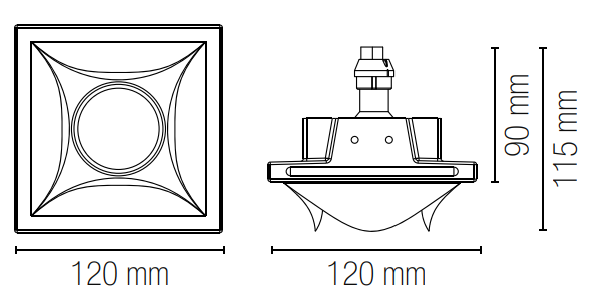 Incasso BRICK in gesso bianco verniciabile (1x GU10) - FT-FeelThe