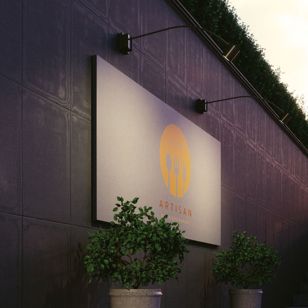 Applique BANNER in metallo nero satinato IP - FT-FeelThe