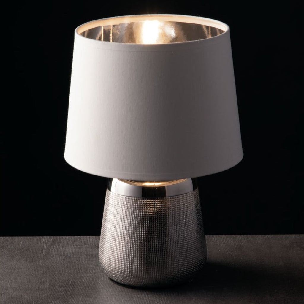 Lumetto ECSTASY con struttura in ceramica e paralume in tessuto - FT-FeelThe