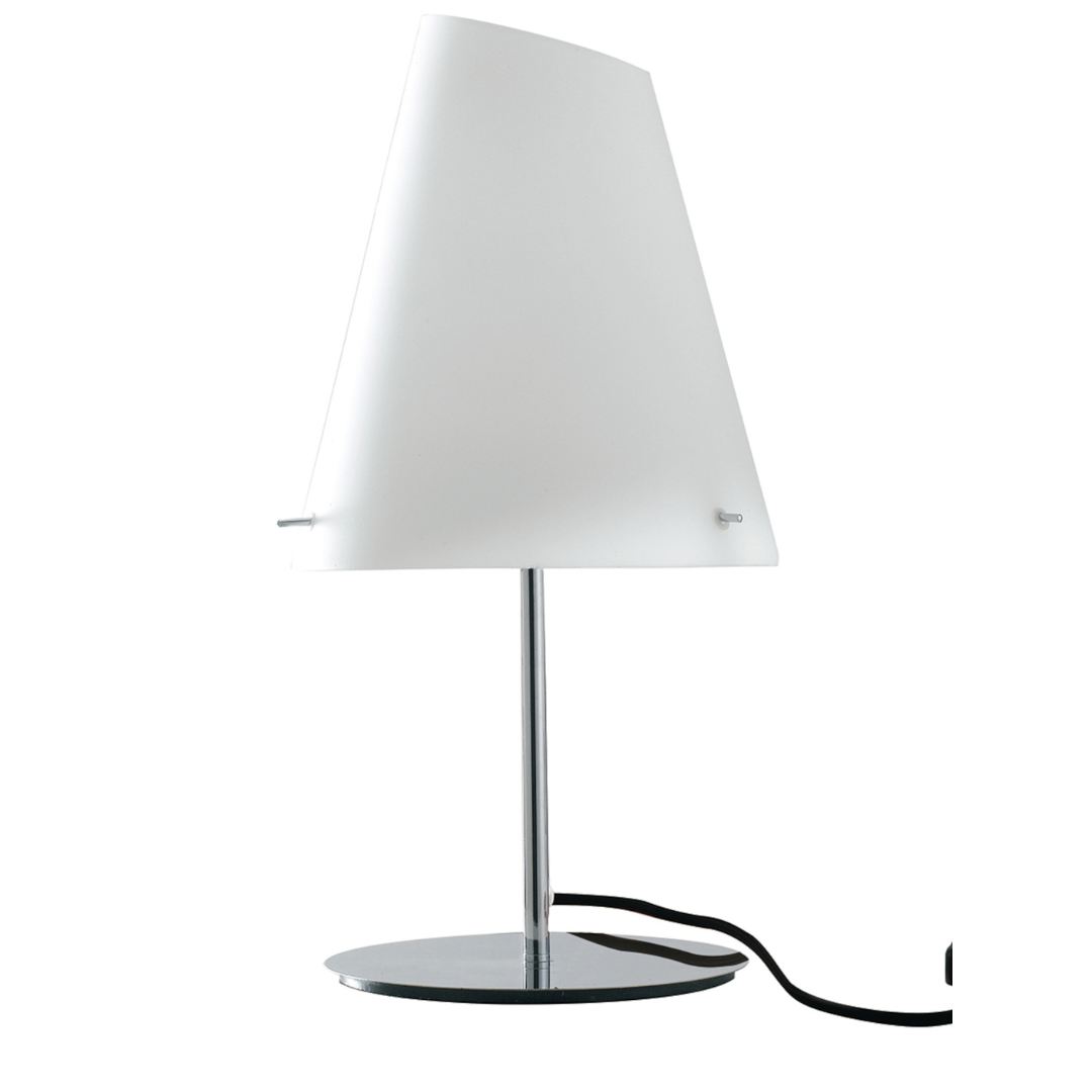 Lampada da tavolo ERMES in metallo cromato e cavo in tessuto - FT-FeelThe