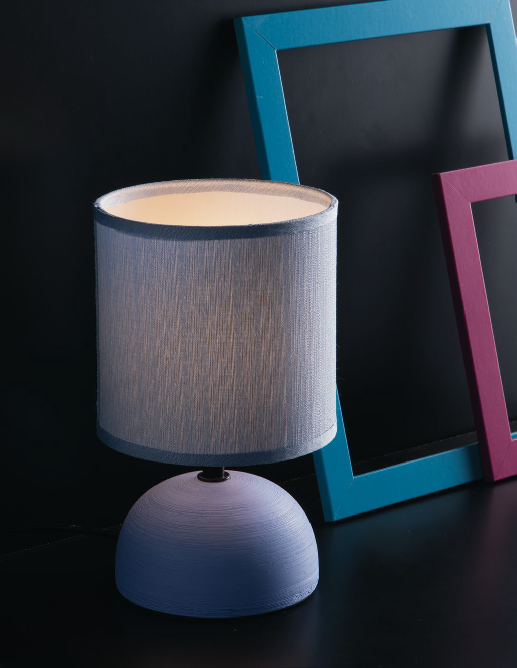 Lumetto FURORE in ceramica e paralume in tessuto - FT-FeelThe