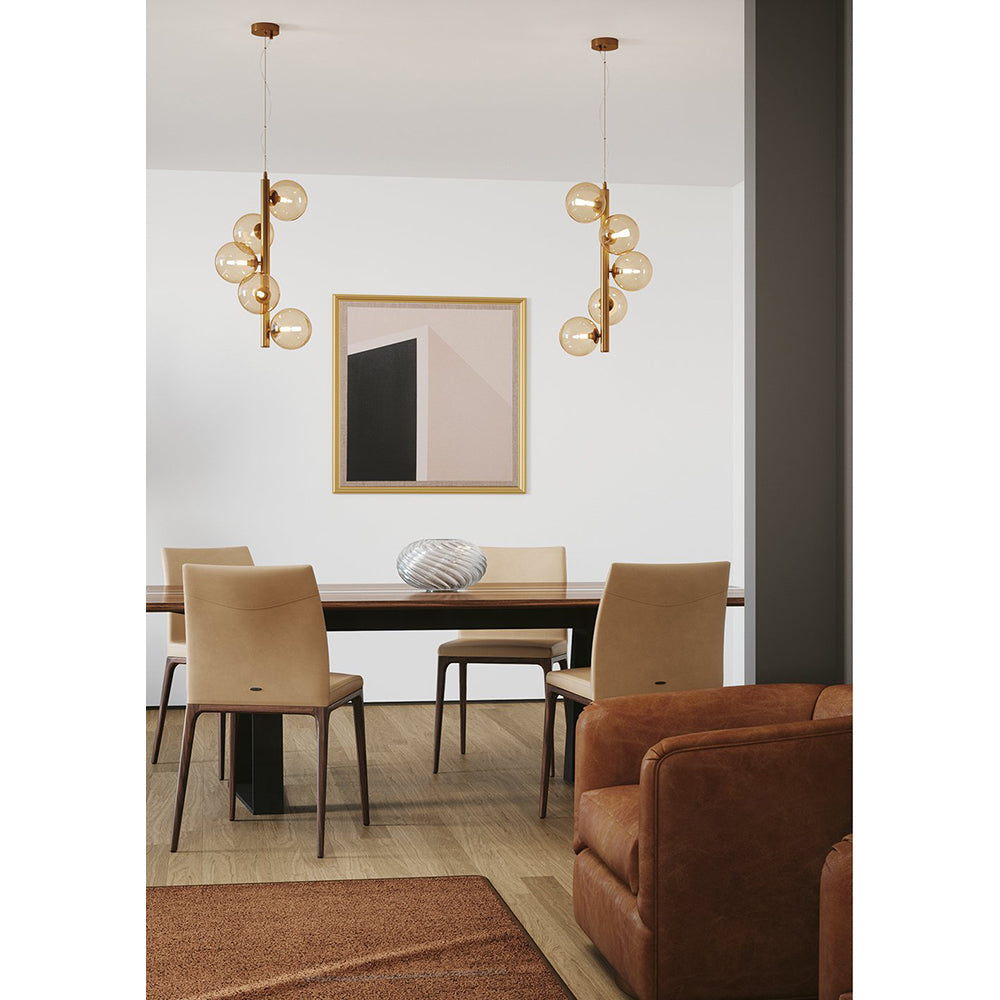 Lampadario a sospensione HONEY con cinque diffusori in vetro soffiato - FT-FeelThe