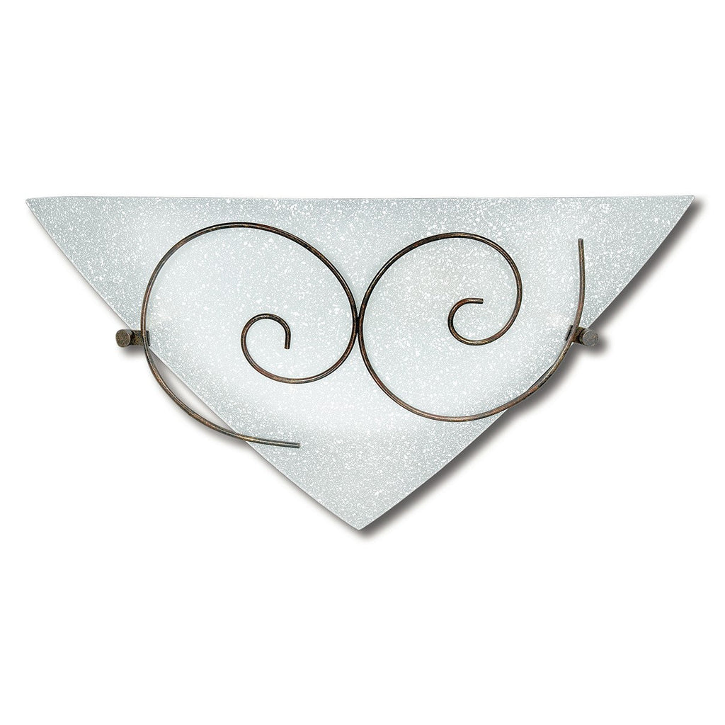 Applique RICCIOLO in vetro satinato e struttura in metallo - FT-FeelThe