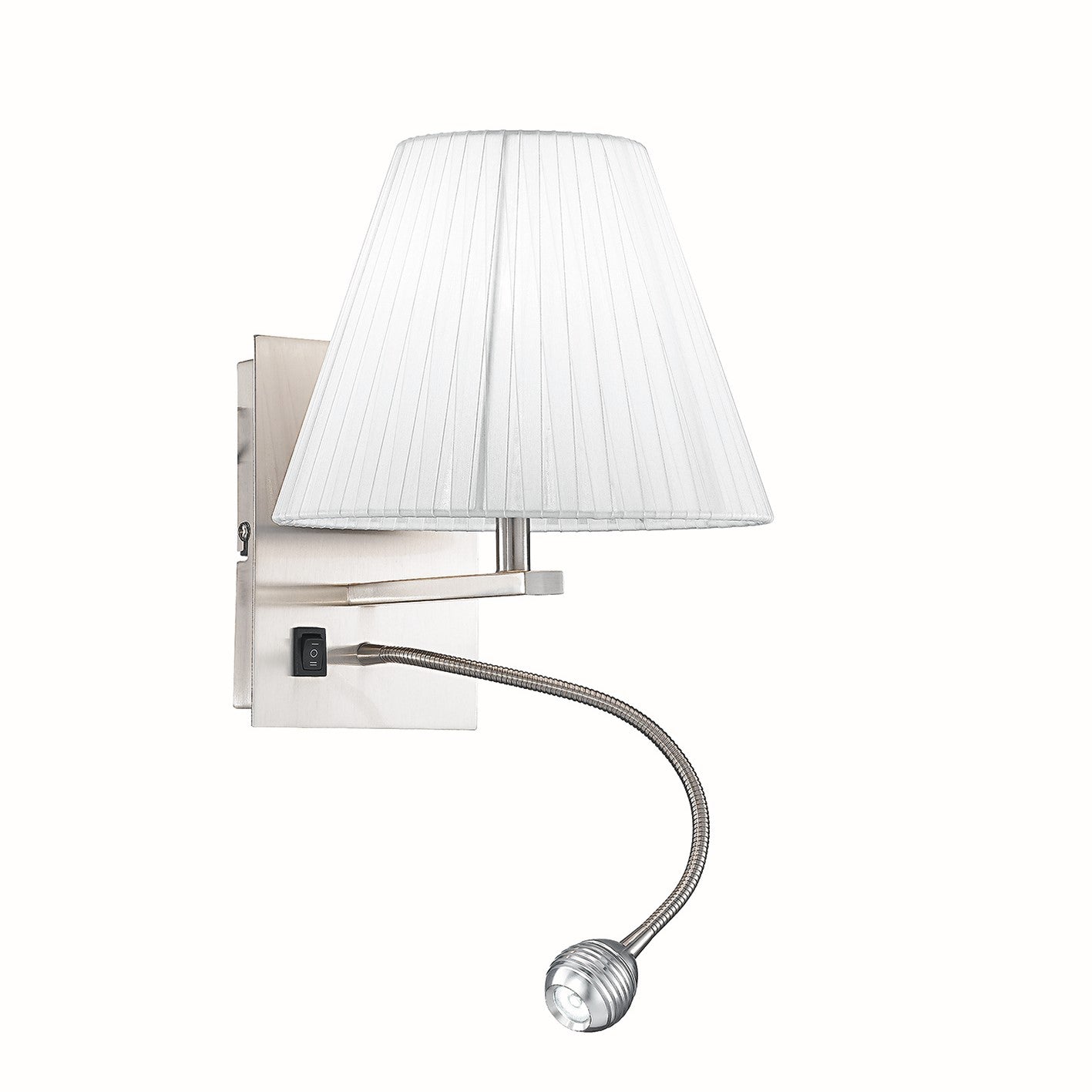 Applique HELLY in alluminio con diffusore in tessuto plissettato bianco - FT-FeelThe
