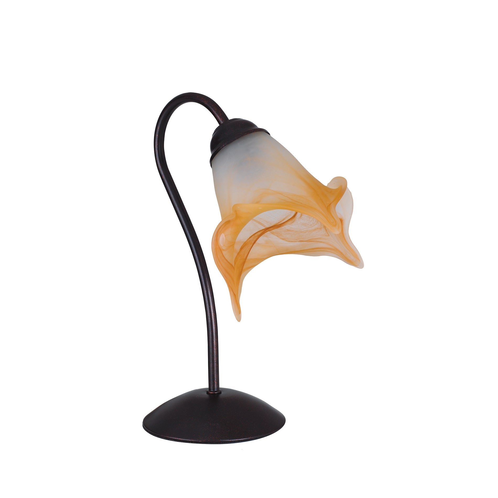 Lampada da tavolo 1162 in metallo effetto ruggine e vetro tirato a mano - FT-FeelThe