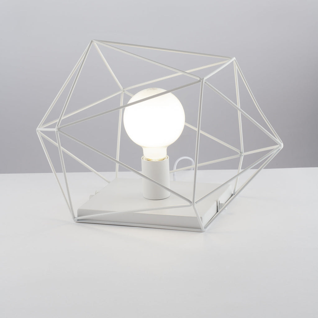 Lampada da tavolo ABRAXAS nera e oro in metallo dal design geometrico - FT-FeelThe