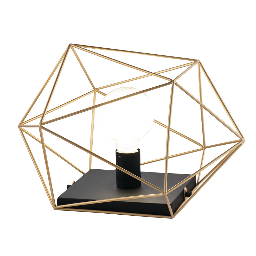 Lampada da tavolo ABRAXAS nera e oro in metallo dal design geometrico - FT-FeelThe
