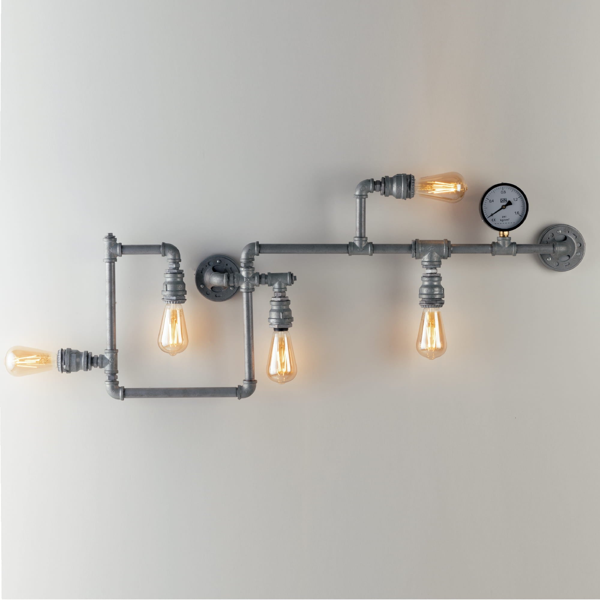 Plafoniera AMARCORD in metallo invecchiato stile industrial (5xE27) - FT-FeelThe