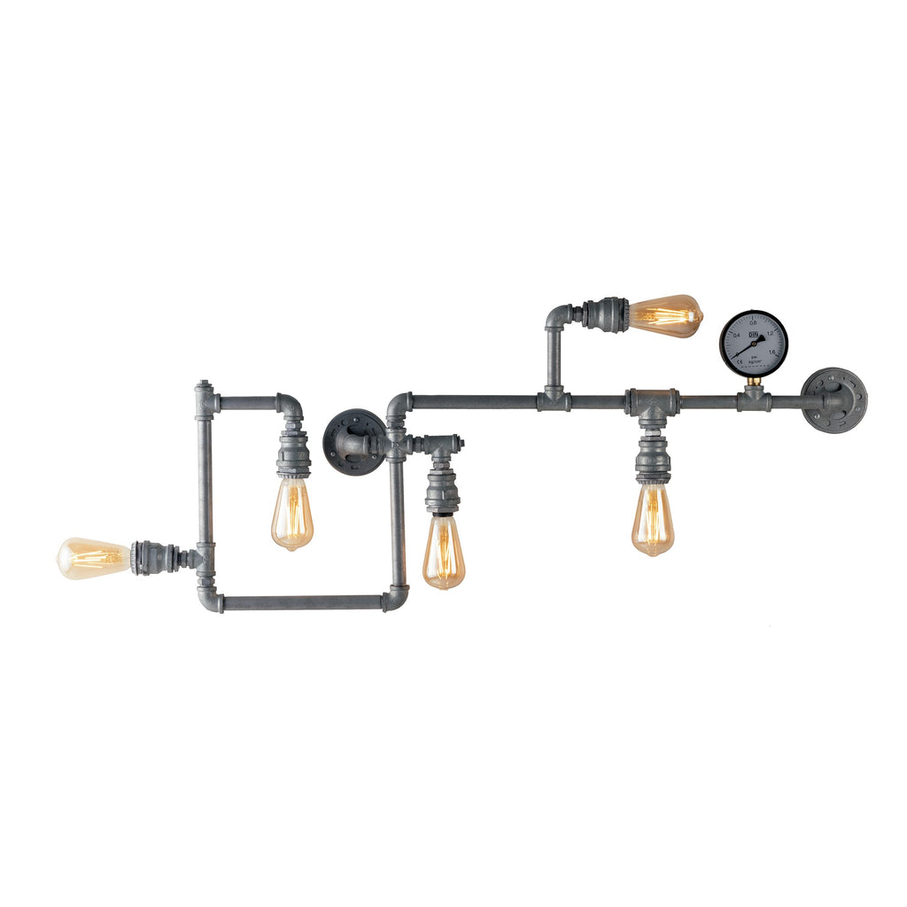 Plafoniera AMARCORD in metallo invecchiato stile industrial (5xE27) - FT-FeelThe