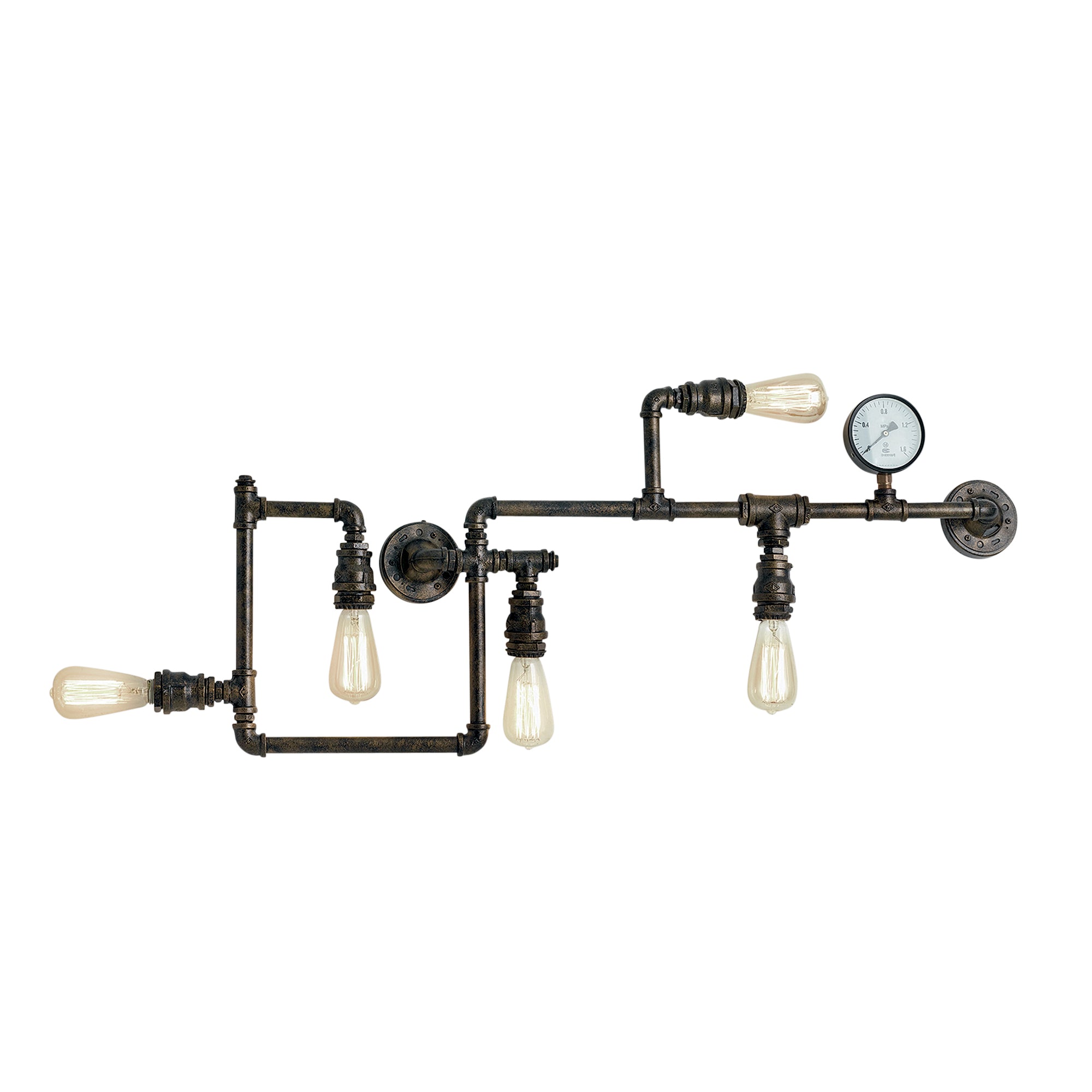 Plafoniera AMARCORD in metallo invecchiato stile industrial (5xE27) - FT-FeelThe