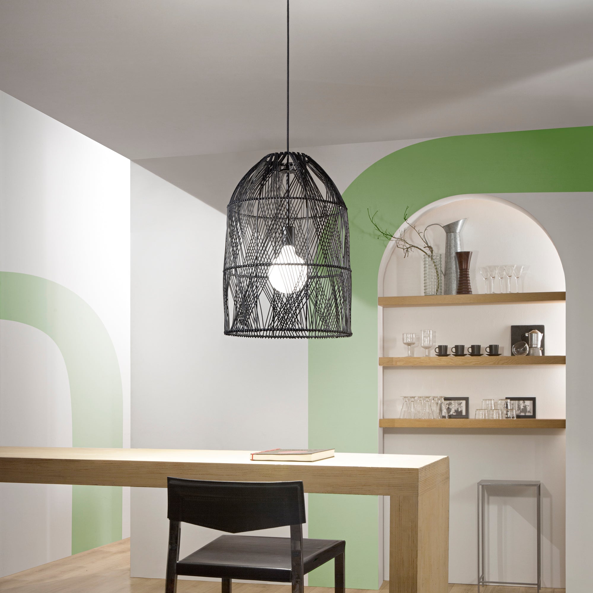 ANCELLA rattan pendant lamp with E27 socket 