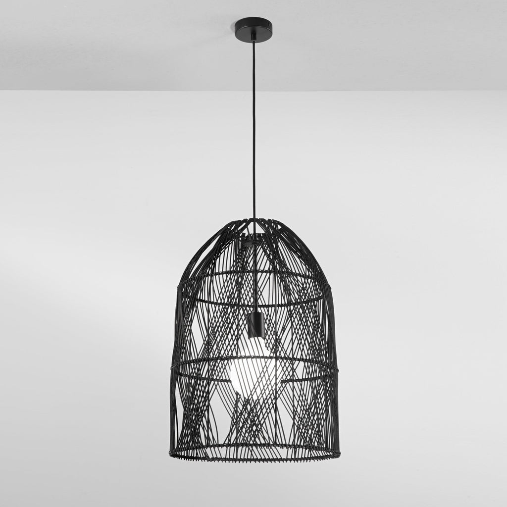 ANCELLA rattan pendant lamp with E27 socket 