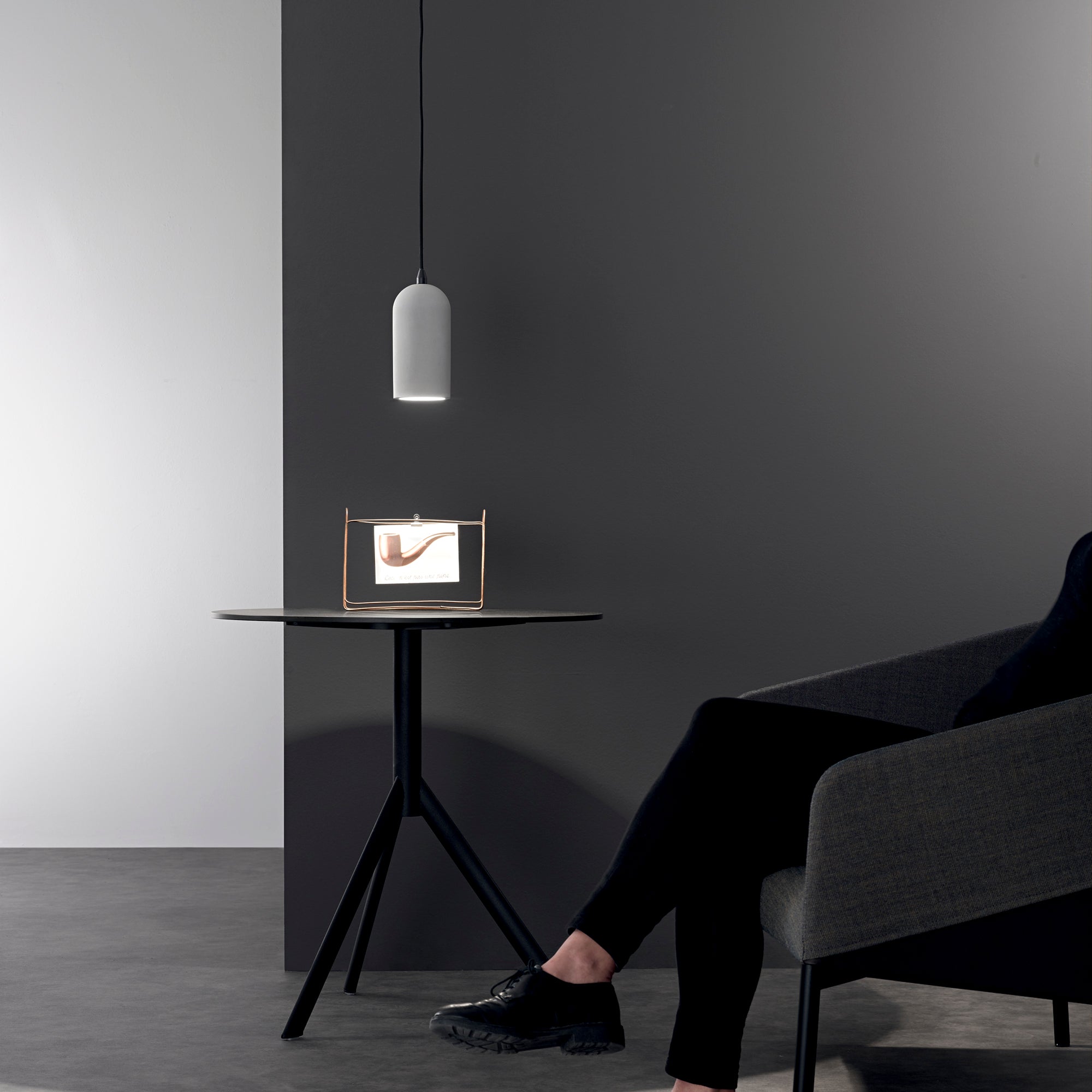Lampadario a sospensione ANDO in cemento naturale - FT-FeelThe