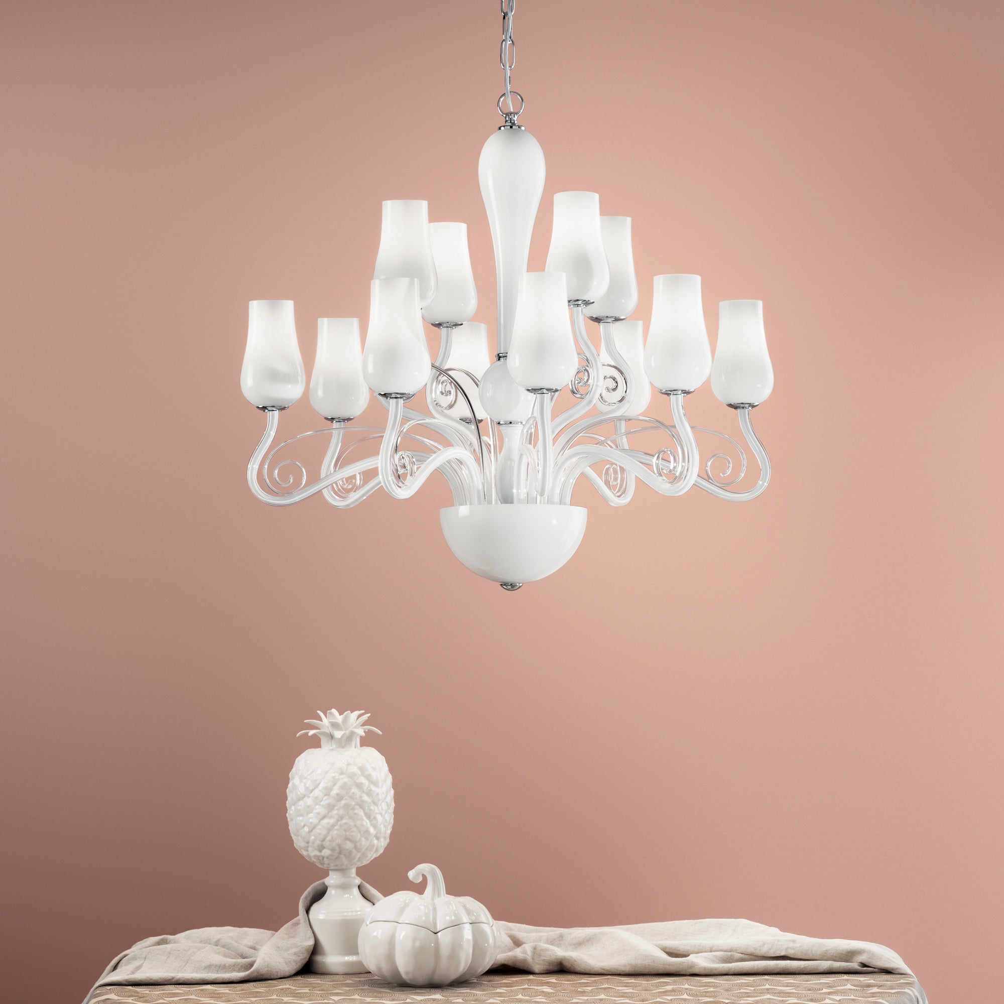 Lampadario a sospensione ANGEL in vetro soffiato, 12 luci - FT-FeelThe