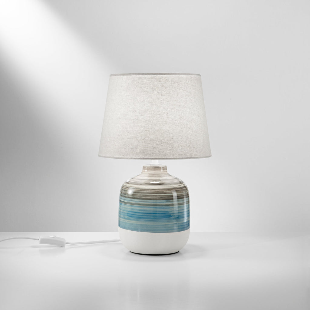 Lume APACHE grigio \ azzurro 1XE27 25X25X39CM - FT-FeelThe