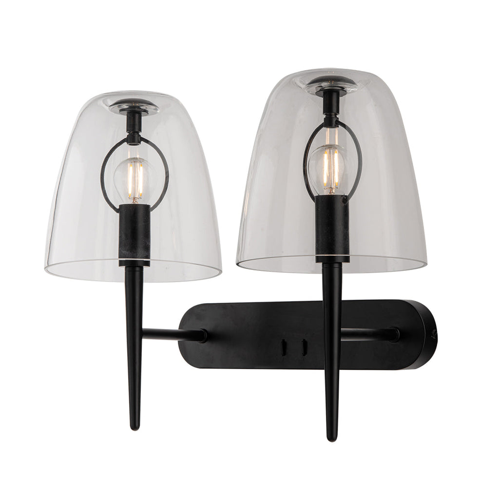Applique da parete ARES con doppio diffusore in vetro - FT-FeelThe