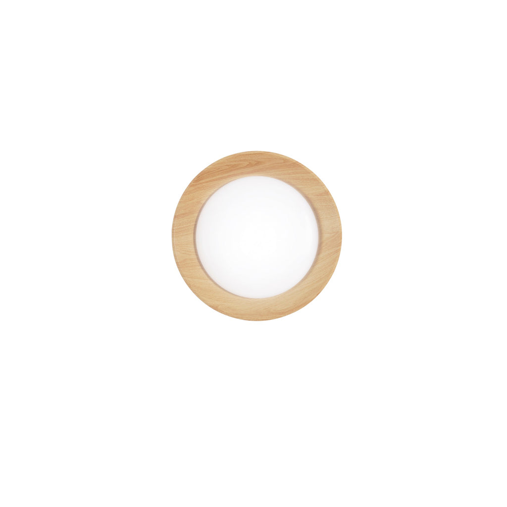 Plafoniera ARKA metallo nero o bianco, con interno dall'effetto legno - FT-FeelThe