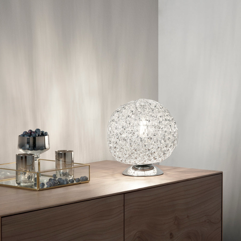 Lampada da tavolo ASTRA in alluminio cromato e cristalli - FT-FeelThe