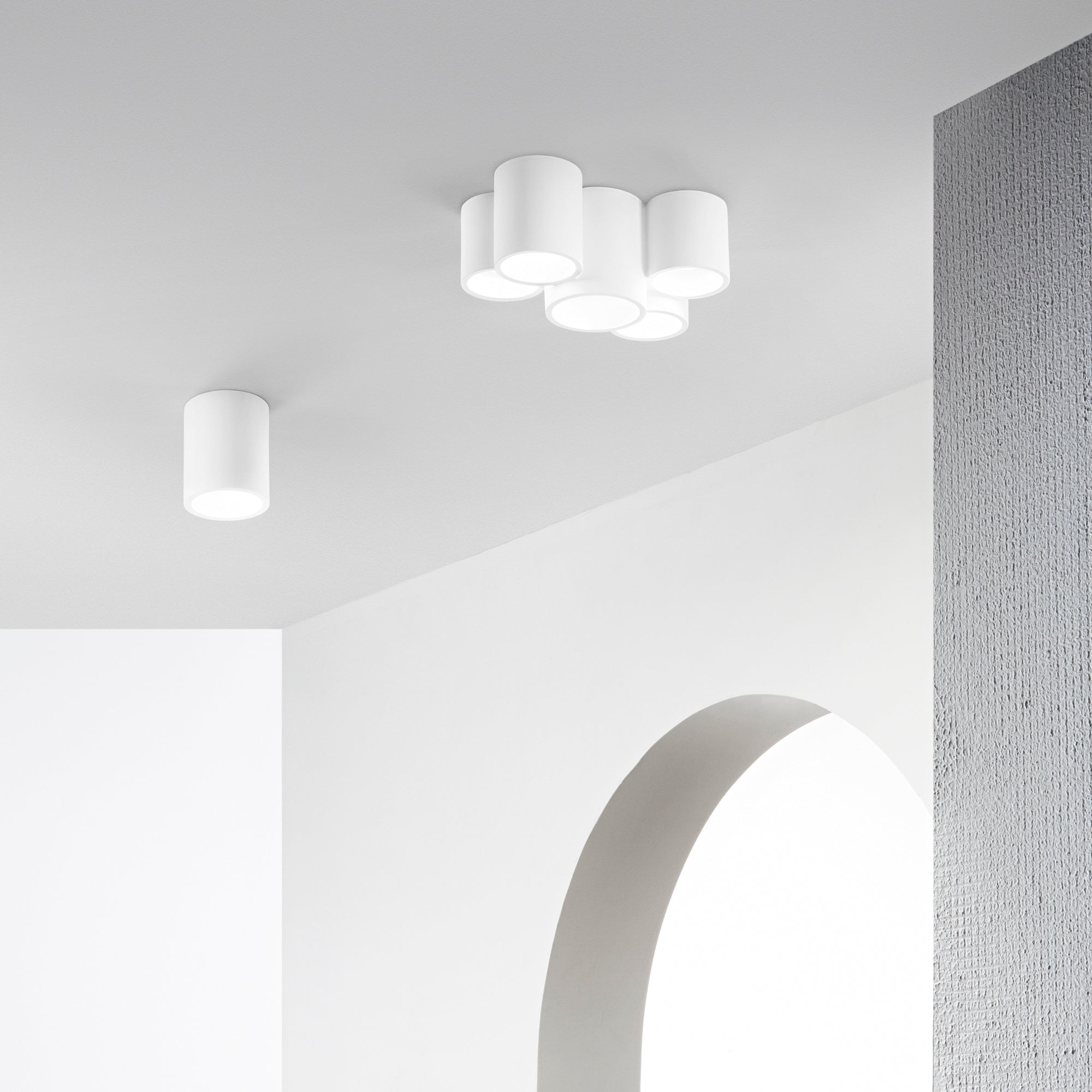 Plafoniera BANJIE cilindrica in gesso verniciabile - FT-FeelThe