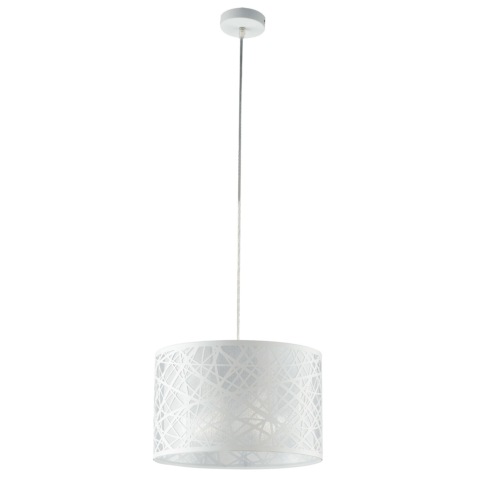 Lampadario a sospensione BATIK in acciaio bianco con decoro a taglio laser (1XE27) - FT-FeelThe