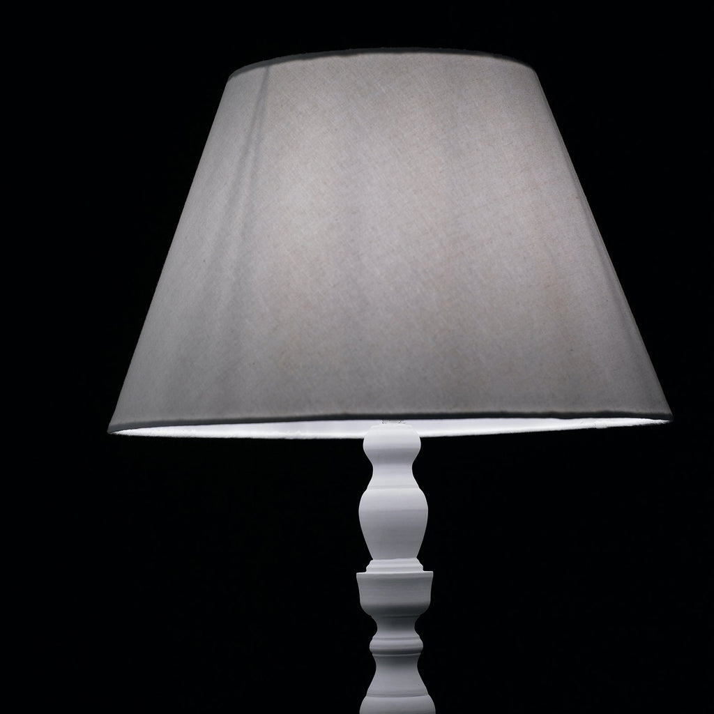 Piantana BOURLESQUE in legno bianco con paralume in tessuto - FT-FeelThe