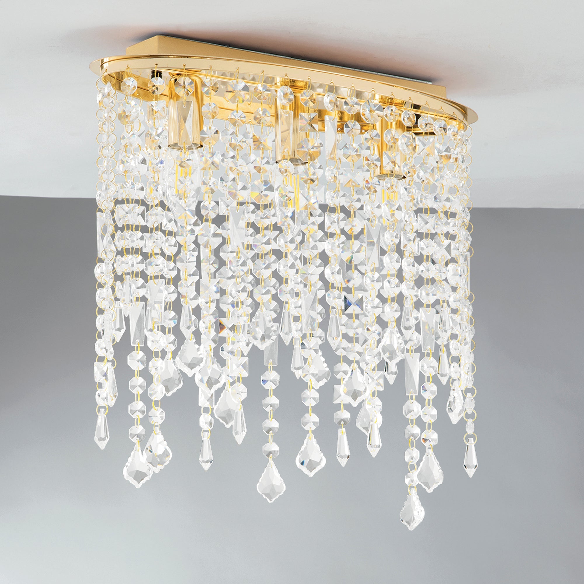 Plafoniera BREEZE in metallo e pendenti in cristallo - FT-FeelThe
