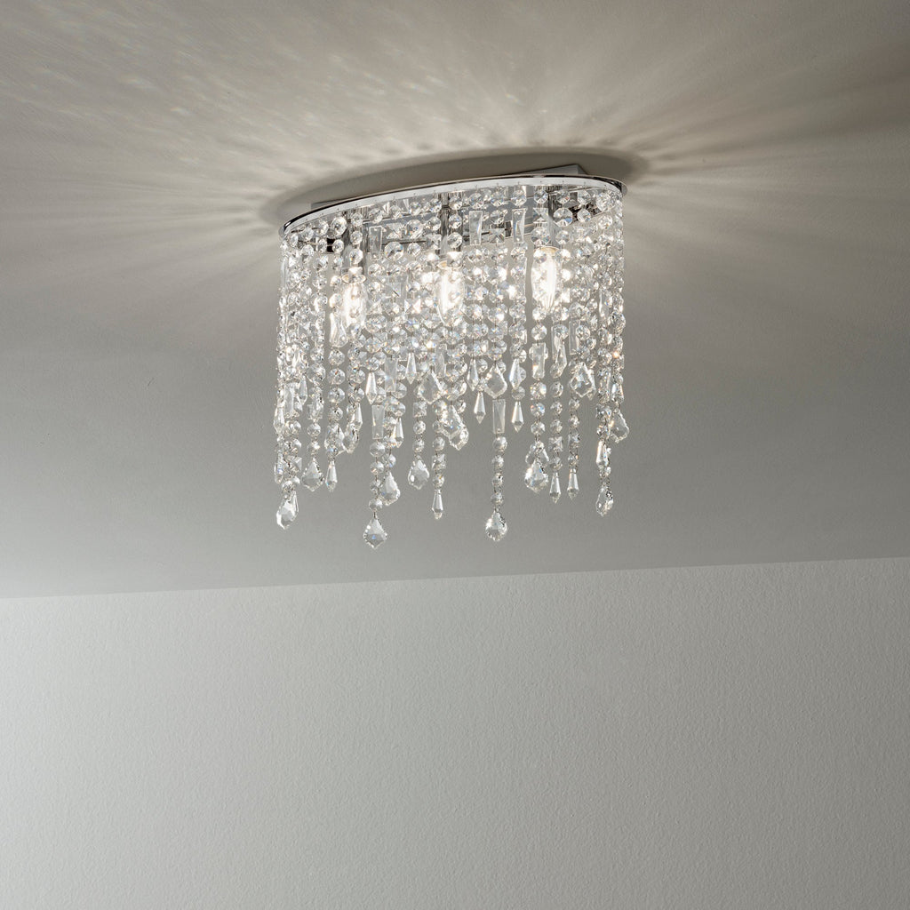 Plafoniera BREEZE in metallo e pendenti in cristallo - FT-FeelThe