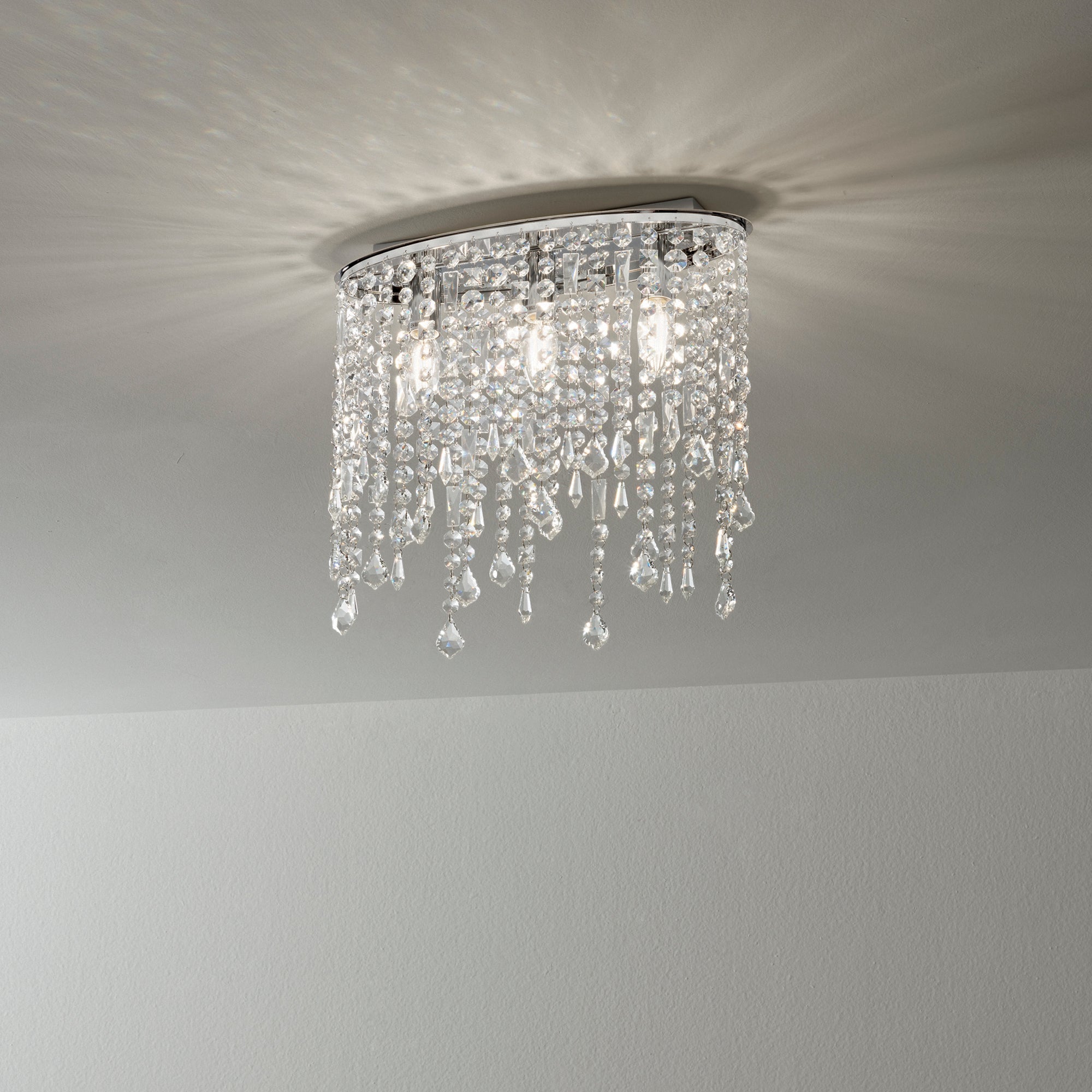Plafoniera BREEZE in metallo e pendenti in cristallo - FT-FeelThe