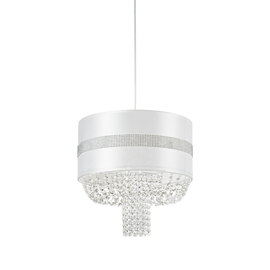 Struttura per sospensione CHIGNON Bianco in Acrilico e Tessuto 1xE27 - FT-FeelThe