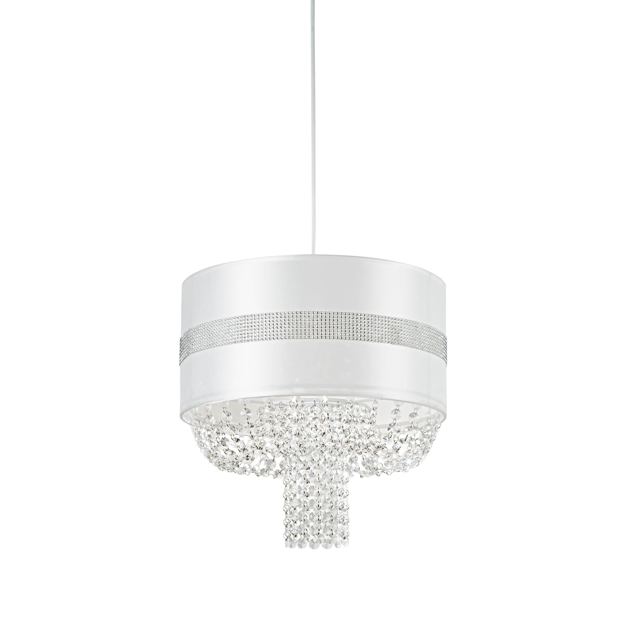 Struttura per sospensione CHIGNON Bianco in Acrilico e Tessuto 1xE27 - FT-FeelThe
