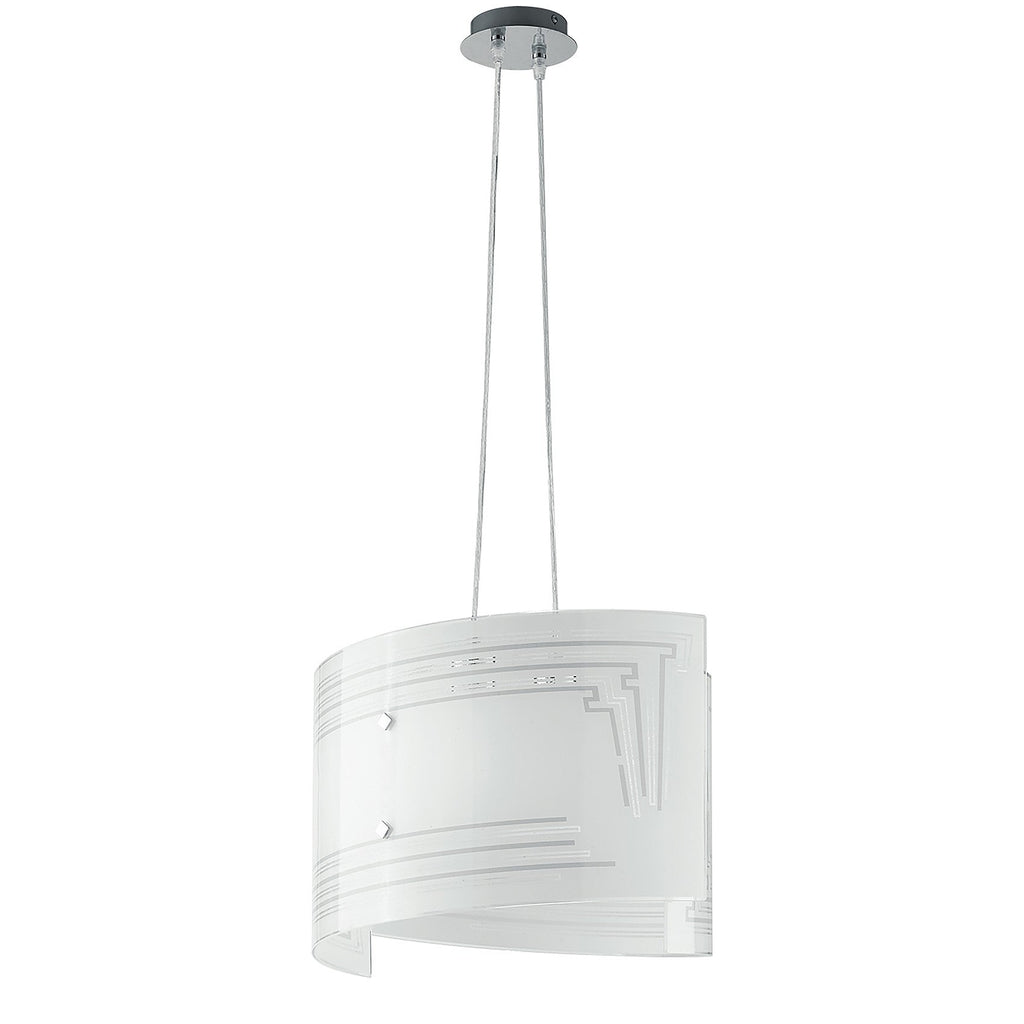 Lampadario a sospensione CONCEPT in vetro curvo con decoro graniglia - FT-FeelThe
