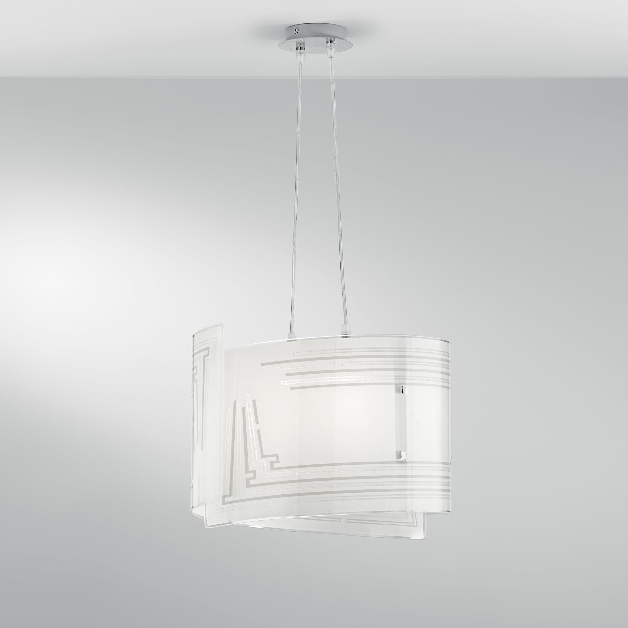 Lampadario a sospensione CONCEPT in vetro curvo con decoro graniglia - FT-FeelThe