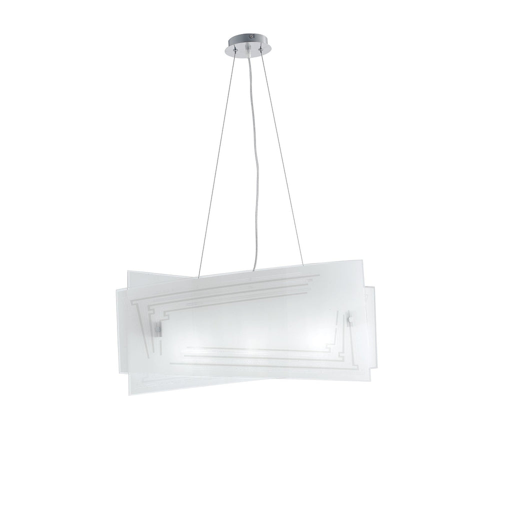 Lampadario a sospensione CONCEPT in vetro curvo con decoro graniglia - FT-FeelThe