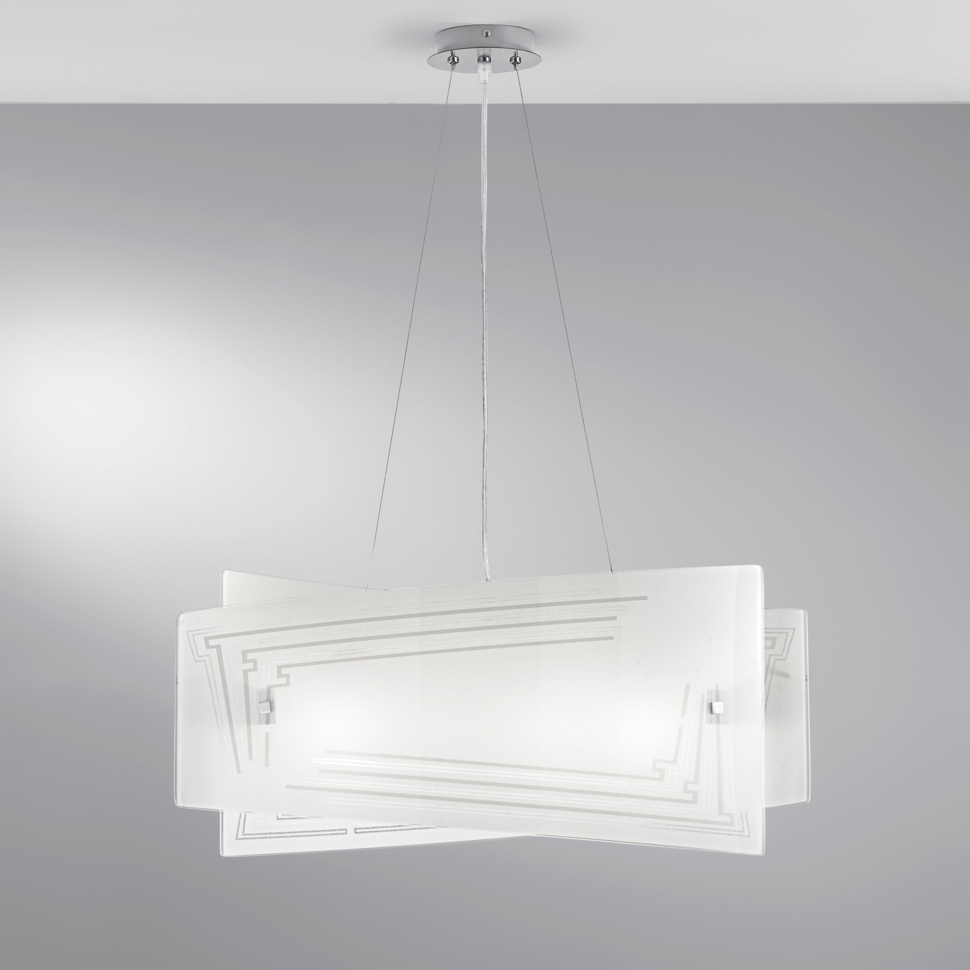 Lampadario a sospensione CONCEPT in vetro curvo con decoro graniglia - FT-FeelThe