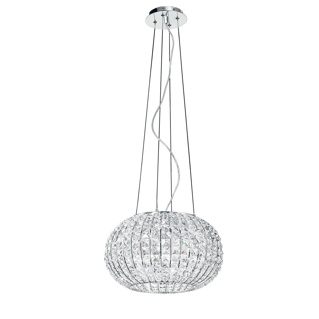 Lampadario a sospensione Concert in metallo cromo e cristalli K9 (5XE27) - FT-FeelThe