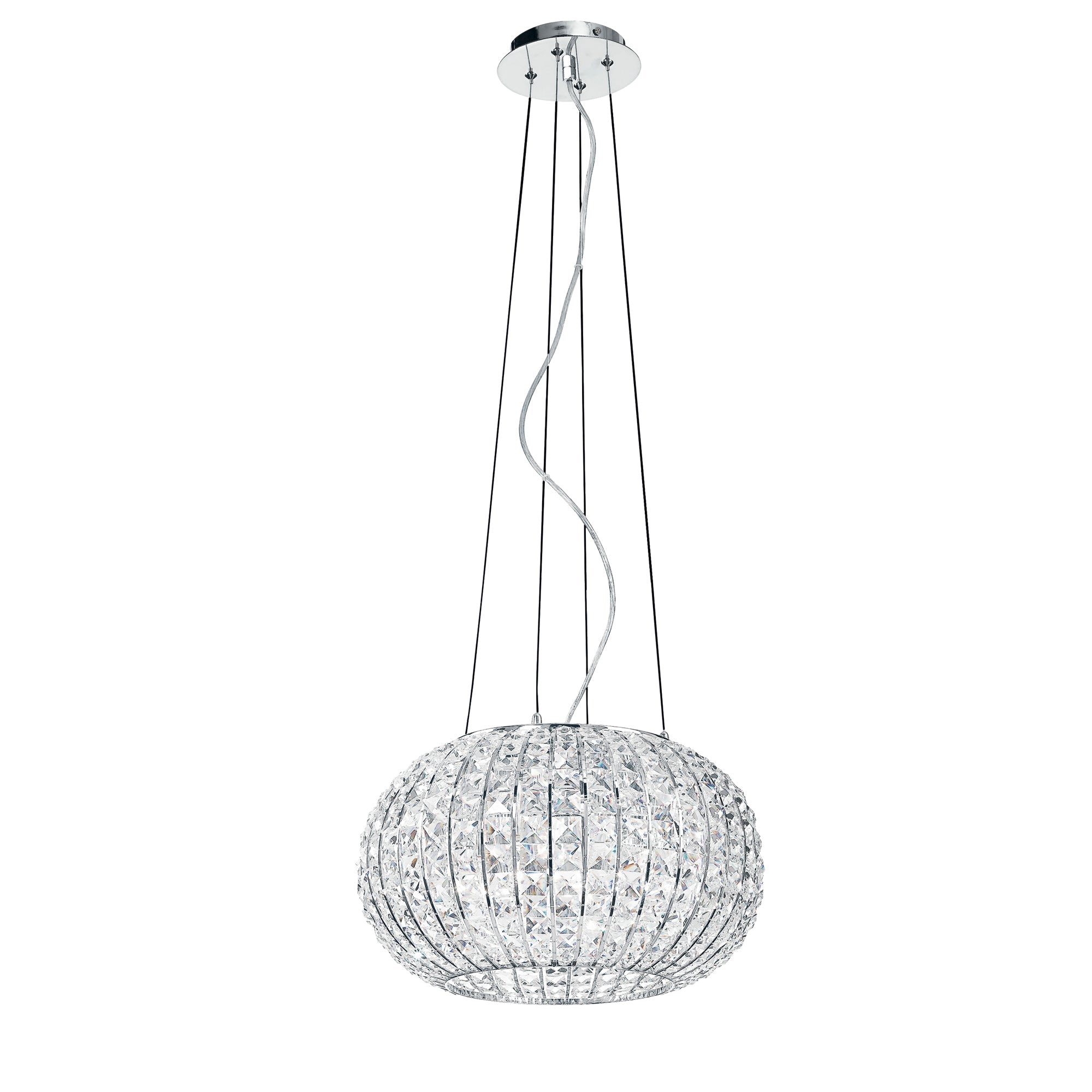 Lampadario a sospensione Concert in metallo cromo e cristalli K9 (5XE27) - FT-FeelThe