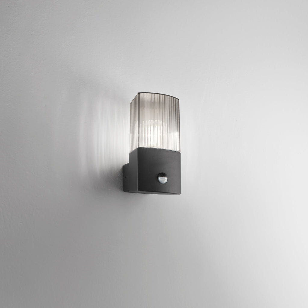 Applique per esterno DARK In Acciaio Inox Con Diffusore In Policarbonato Con Sensore Di Movimento 1XE27 - FT-FeelThe
