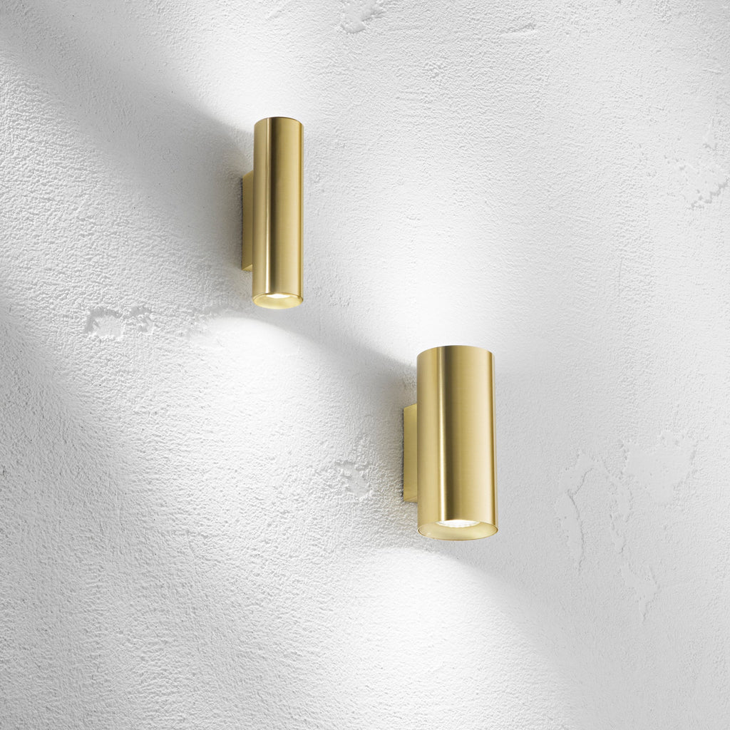 DUDUK wall lamp in tubular metal with double-beam light 
