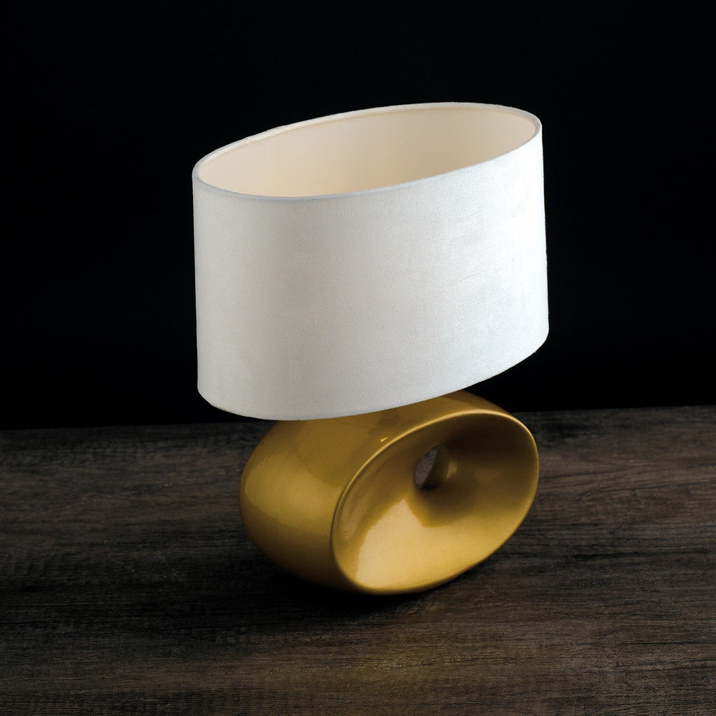 Lumetto EOLO in ceramica con paralume in tessuto - FT-FeelThe