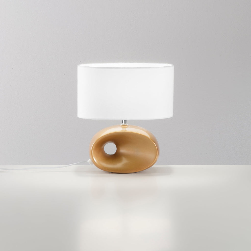 Lumetto EOLO in ceramica con paralume in tessuto - FT-FeelThe