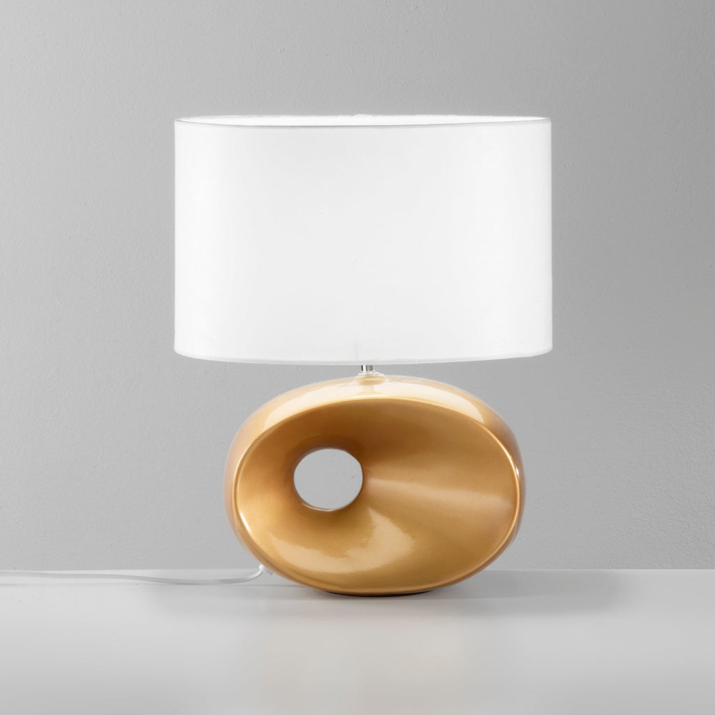 Lumetto EOLO in ceramica con paralume in tessuto - FT-FeelThe