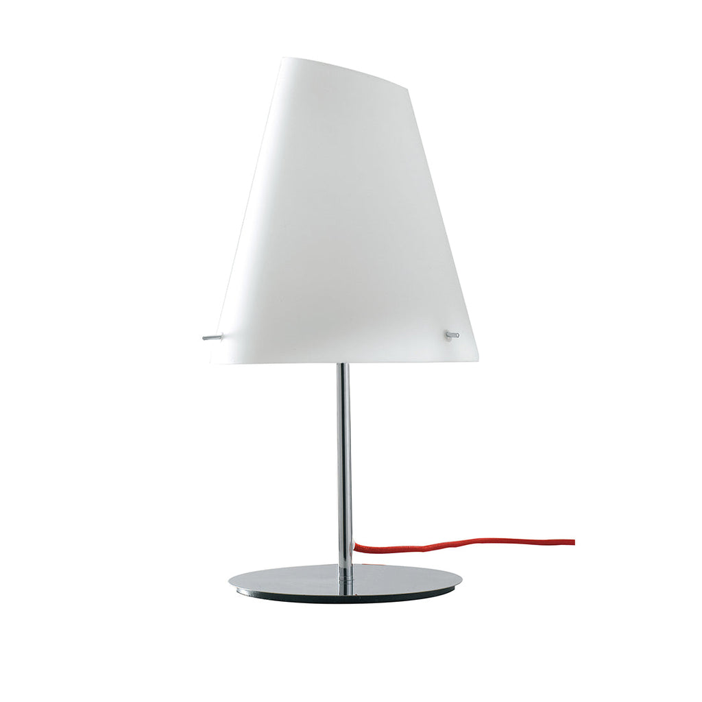 Lampada da tavolo ERMES in metallo cromato e cavo in tessuto - FT-FeelThe